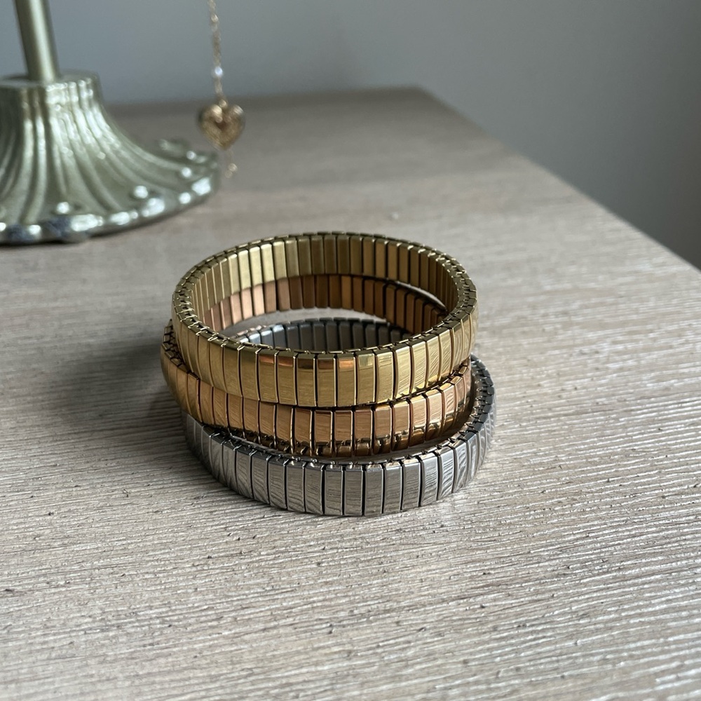 Gold and Silver Spiral Bracelets